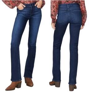Paige Women's Manhattan Mid Rise Slim Bootcut Jeans Size 24 DARK Blue NWT